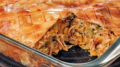 Torta fácil de Frango Com Massa de Pastel